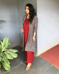 EE-S23944 Rust Grey Dress