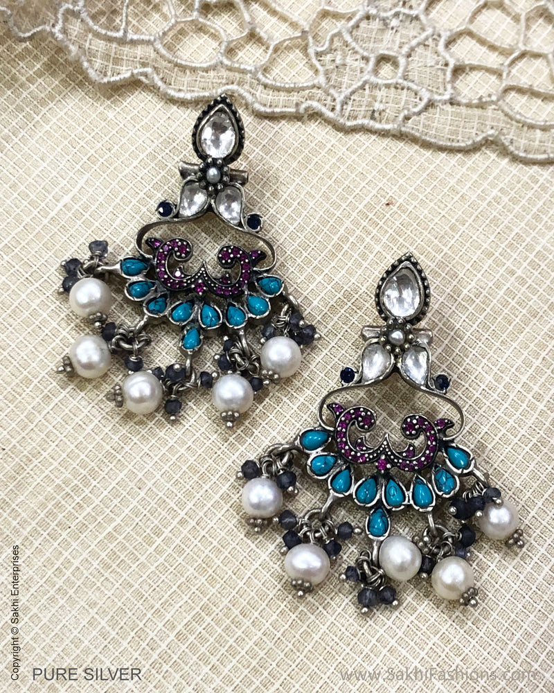 ASDS-24686 - Pure Silver With Pearl Stone Earring