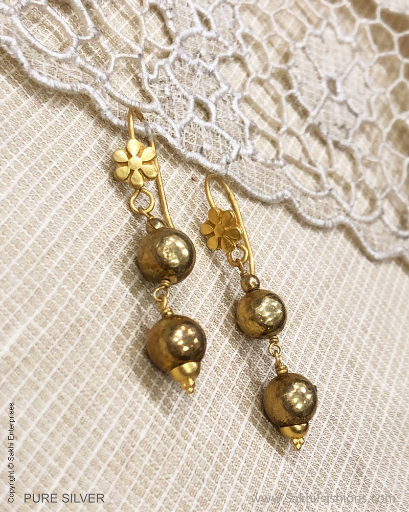ASDS-24694 - Pure Silver With Gold Plated Hook Earring