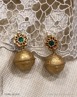 ASDS-24697 Silver Gold Earring