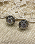 ASDS-24702 Silver White Stone Earring
