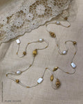 ASDS-24735 - Pure Silver With Gold Plated & Pearl Long Mala
