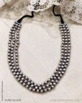 ASDS-24737 - Pure Silver Bullets Three Layer Necklace
