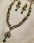 ADDS-24843 - Pure Gold & Silver With Multi Stone & Beeds Designed Necklace & Earring