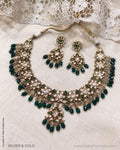 ADDS-24845 - Pure Gold & Silver With Multi Stone Pearl & Beeds Designed Necklace & Earring