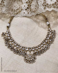 ADDS-24852 - Pure Gold & Silver With Multi Stone & Pearl Kundan Necklace & Earring