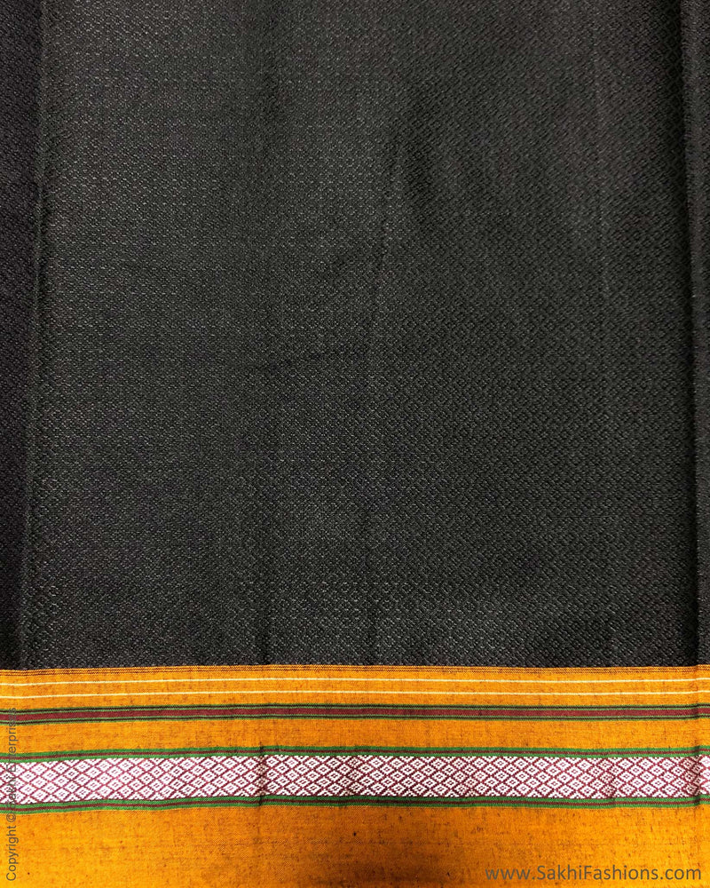 BL-S16491 Balck Cotton Blouse Fabric