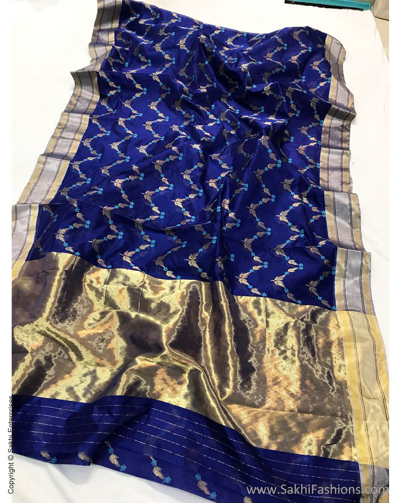 EE-S268412 Blue Resham Chanderi