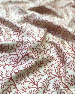 BL-F27229 Beige Red Blouse Fabric