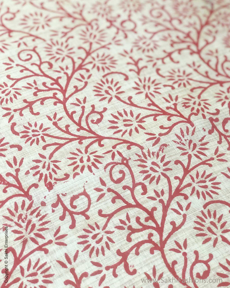 BL-F27229 Beige Red Blouse Fabric