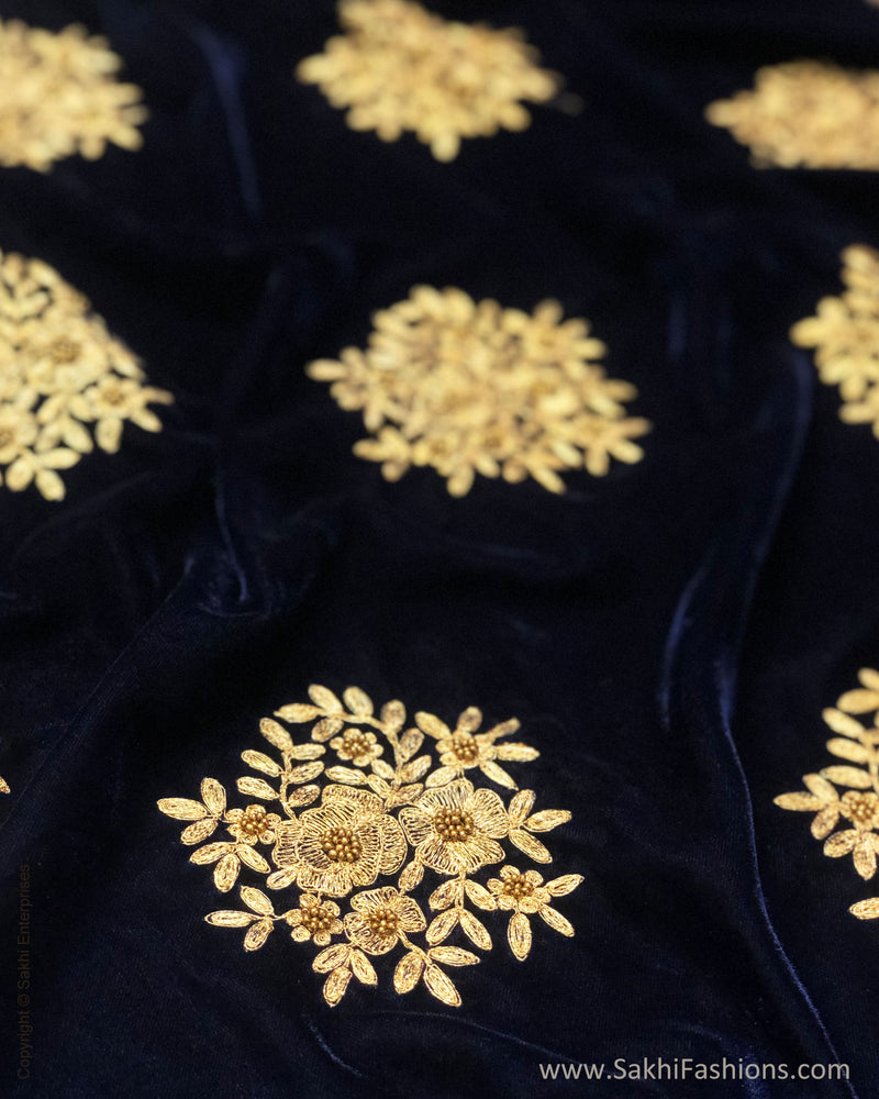BL-S14729 Blue Velvet Blouse