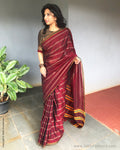 EE-S27692 Maroon Cotton Saree