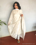 EE-S26799 Chanderi Tissue Silver Set