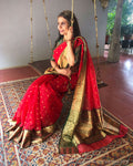 EE-S26839 Red Katan Chanderi