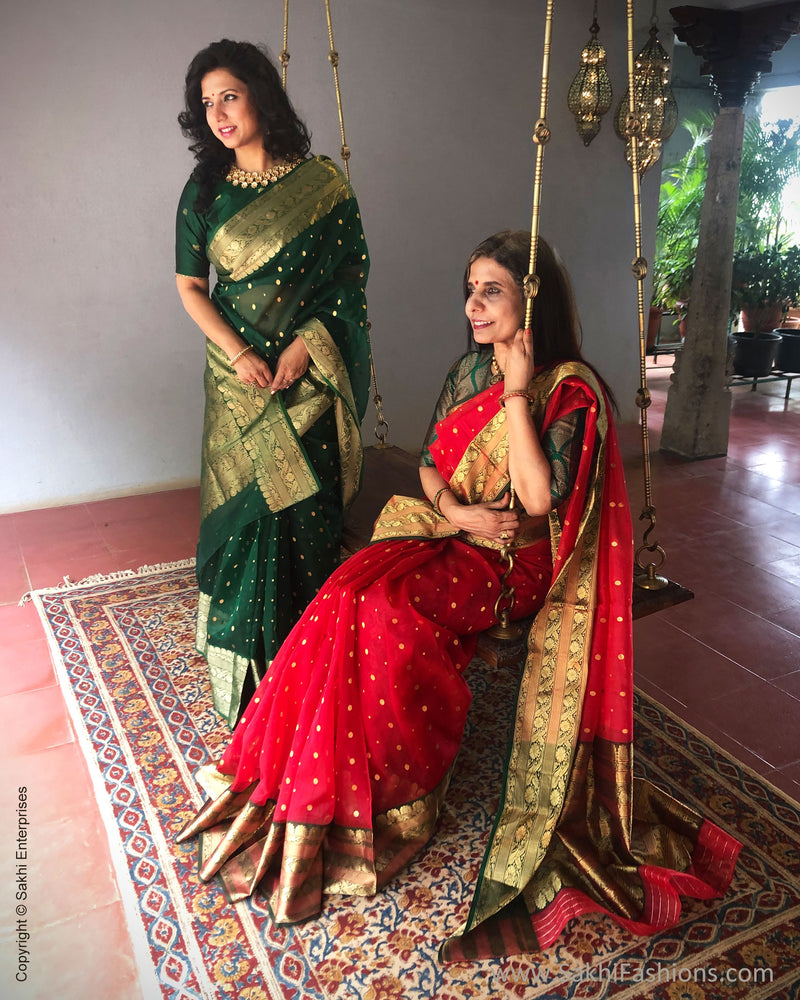 EE-S26840 Green Katan Chanderi