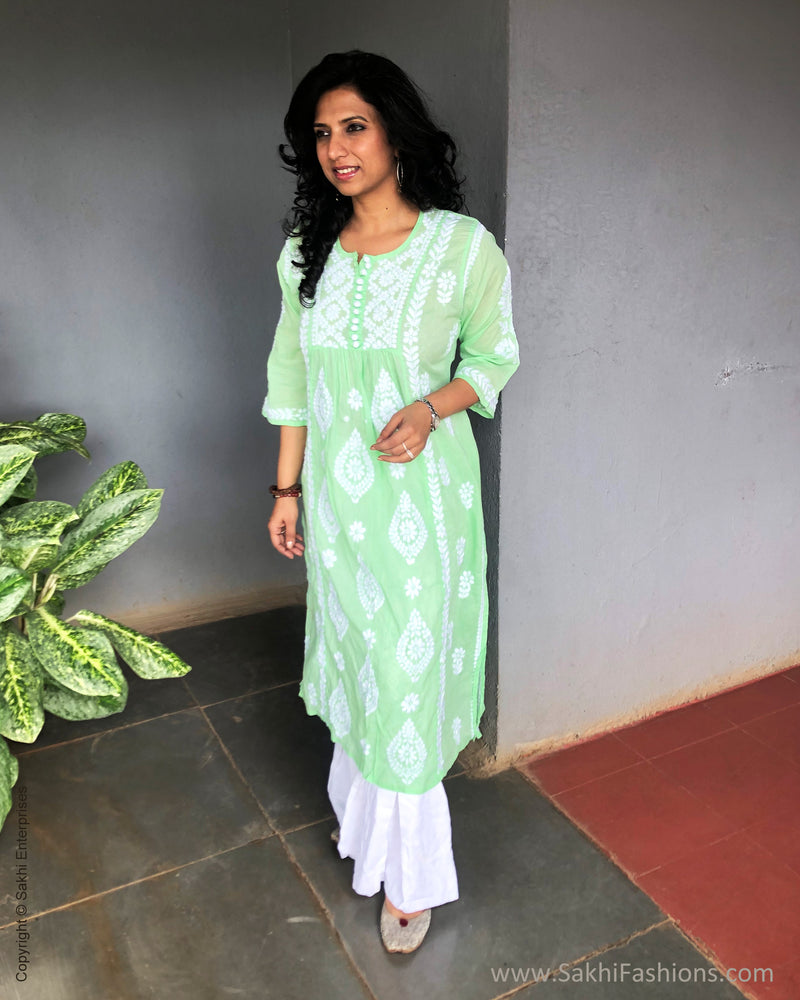 EE-S27780 Green Chikan Kurtha