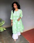 EE-S27780 Green Chikan Kurtha