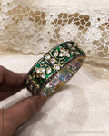 AJDS-28041 Green Kundan Bangle