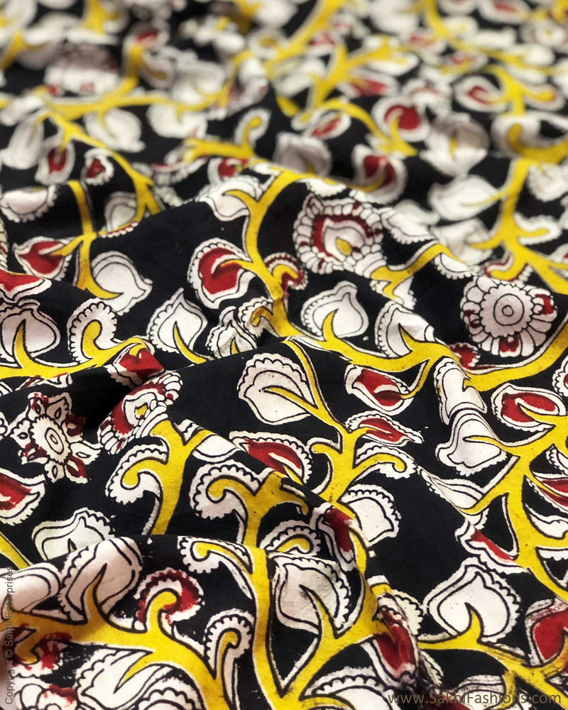 BL-F28725 Black Cotton Kalamkari