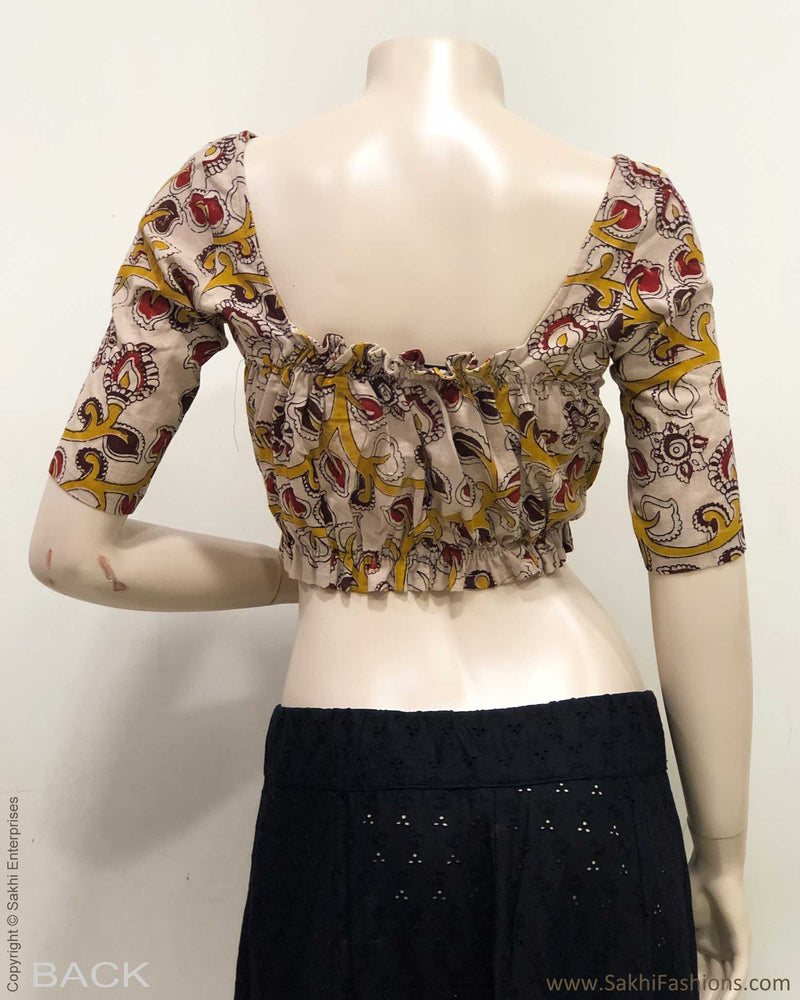 BL-R28903 CreamKalam RBlouse