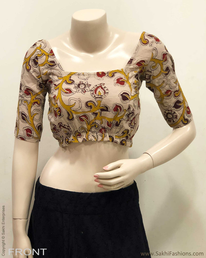 BL-R28903 CreamKalam RBlouse