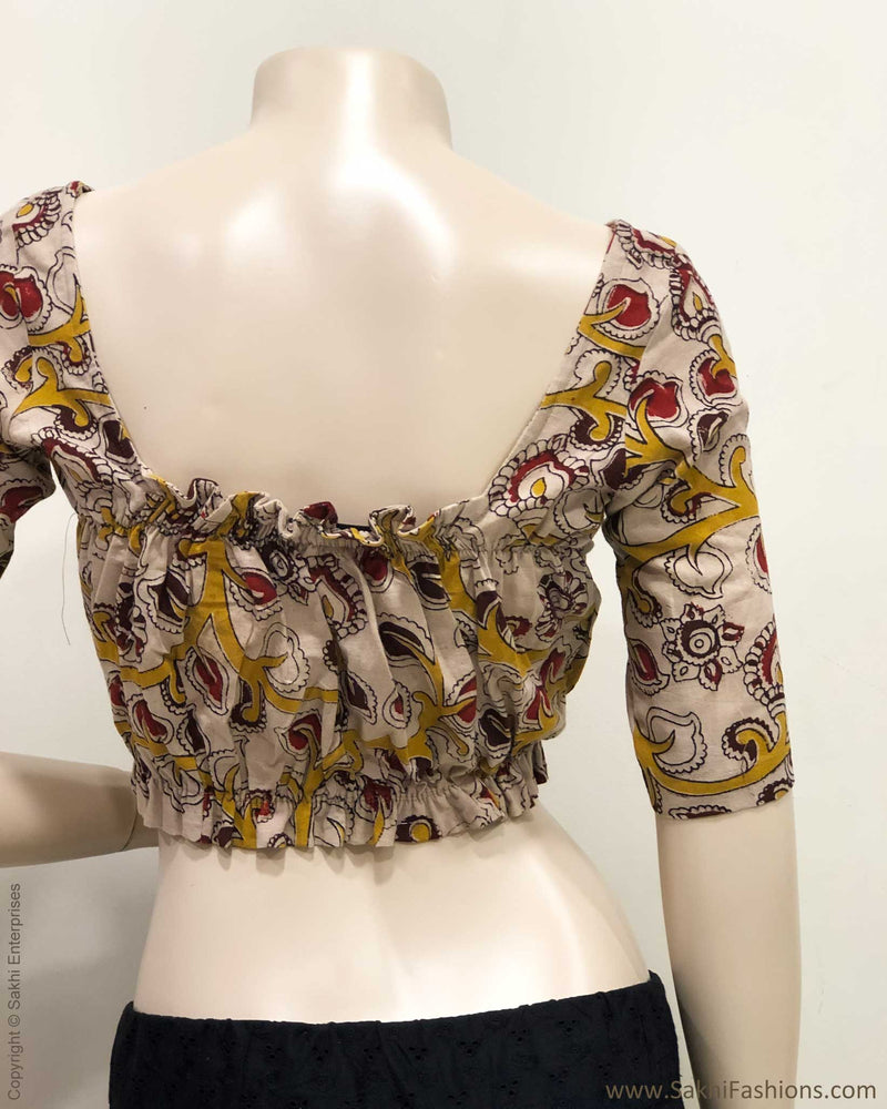 BL-R28903 CreamKalam RBlouse