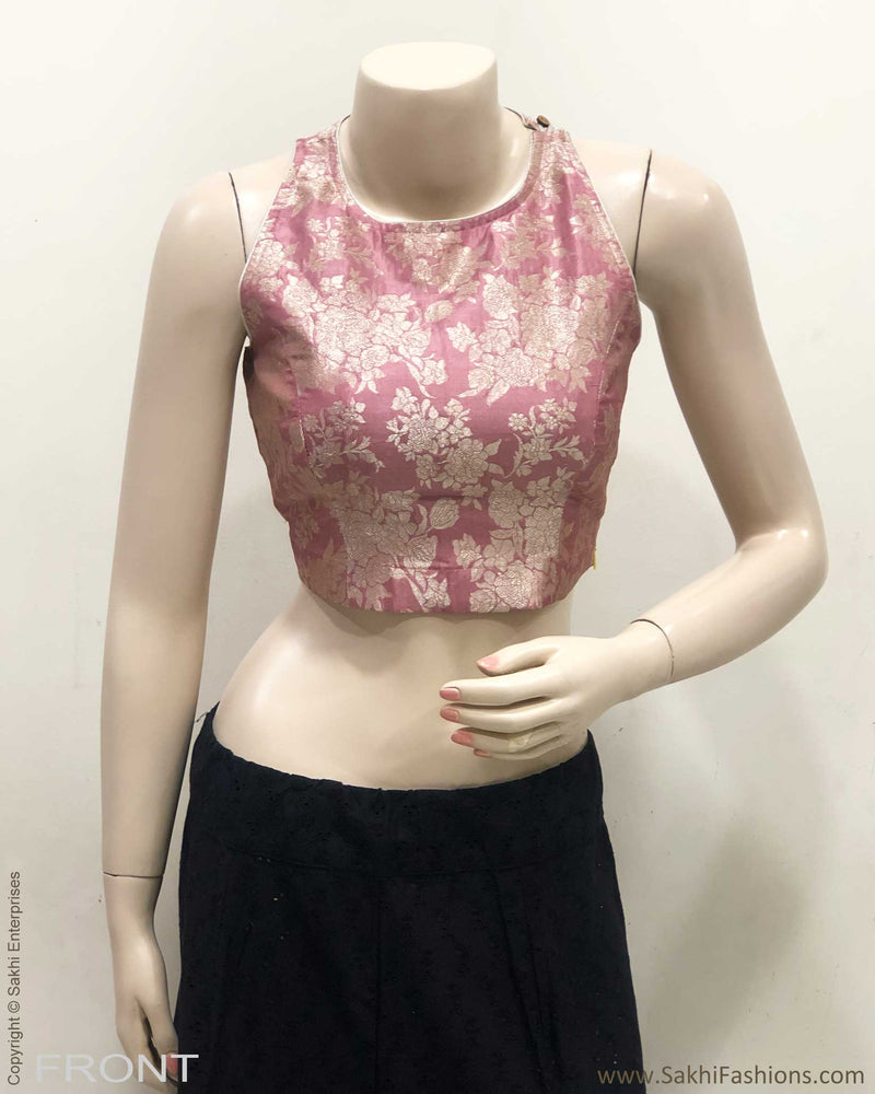 BL-F38578 Pink Banarsi RBlouse