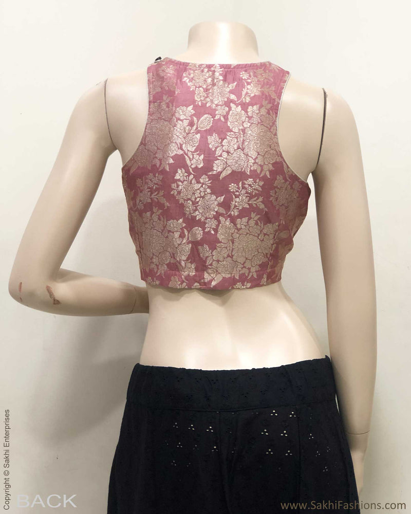 BL-F38578 Pink Banarsi RBlouse