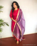 EE-S27842 Purple Chanderi Set