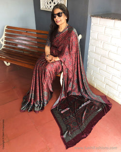 EE-S28527 Maroon Ajrakh Sari