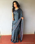 EE-S28528 Blue Ajrakh Sari