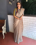 EE-S28534 Chevron Grey sari