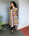 EE-S29714 Kalam Zigzag Silk Kurtha