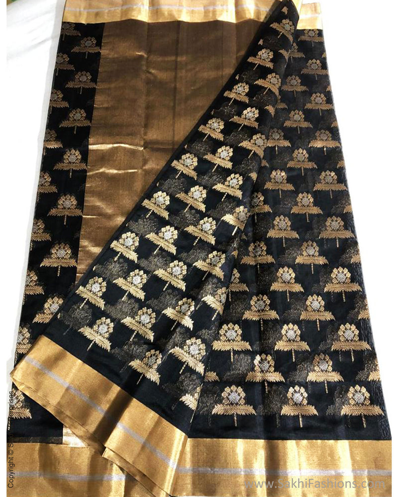 EE-S31248 Black Resham Chanderi