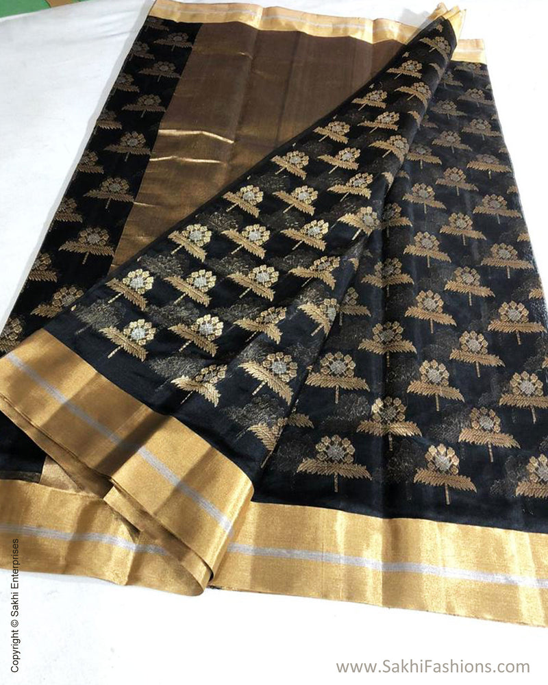 EE-S31248 Black Resham Chanderi