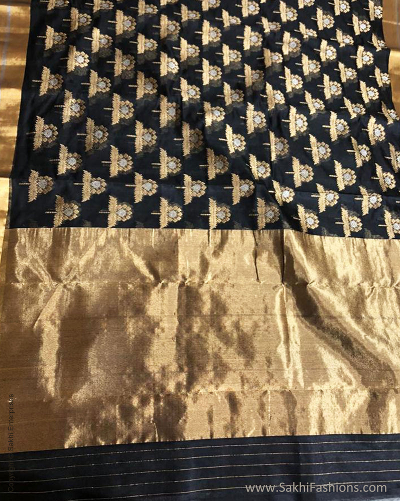 EE-S31248 Black Resham Chanderi