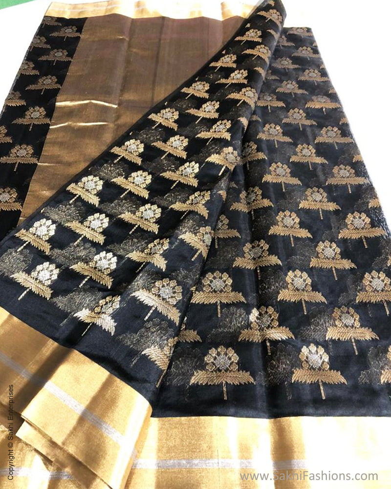 EE-S31248 Black Resham Chanderi