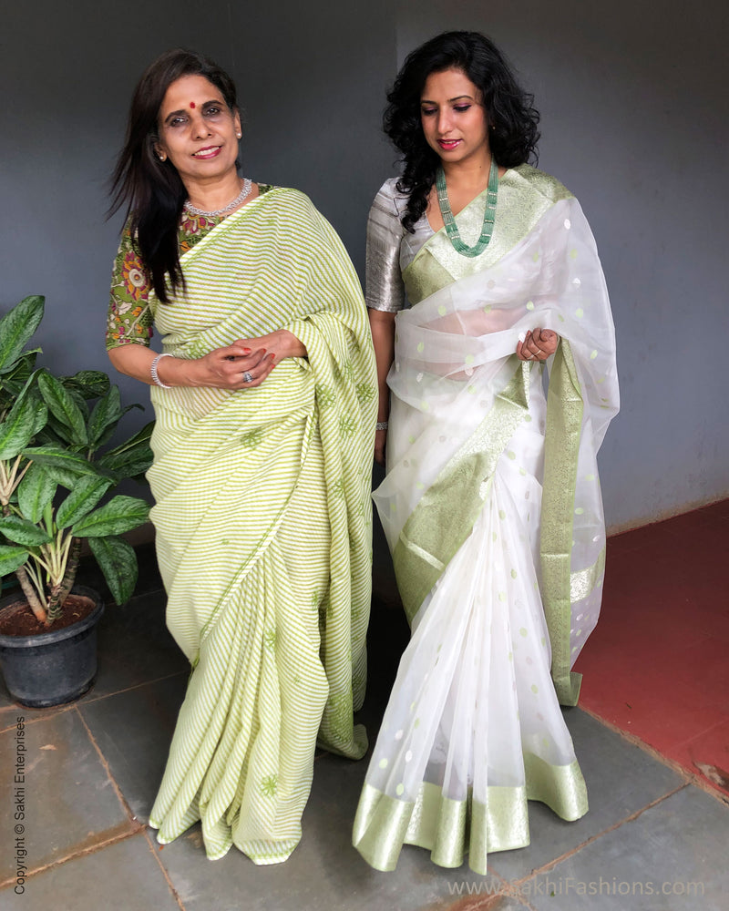EE-S28373 White Katan Chanderi