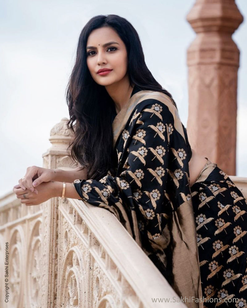 EE-S31248 Black Resham Chanderi