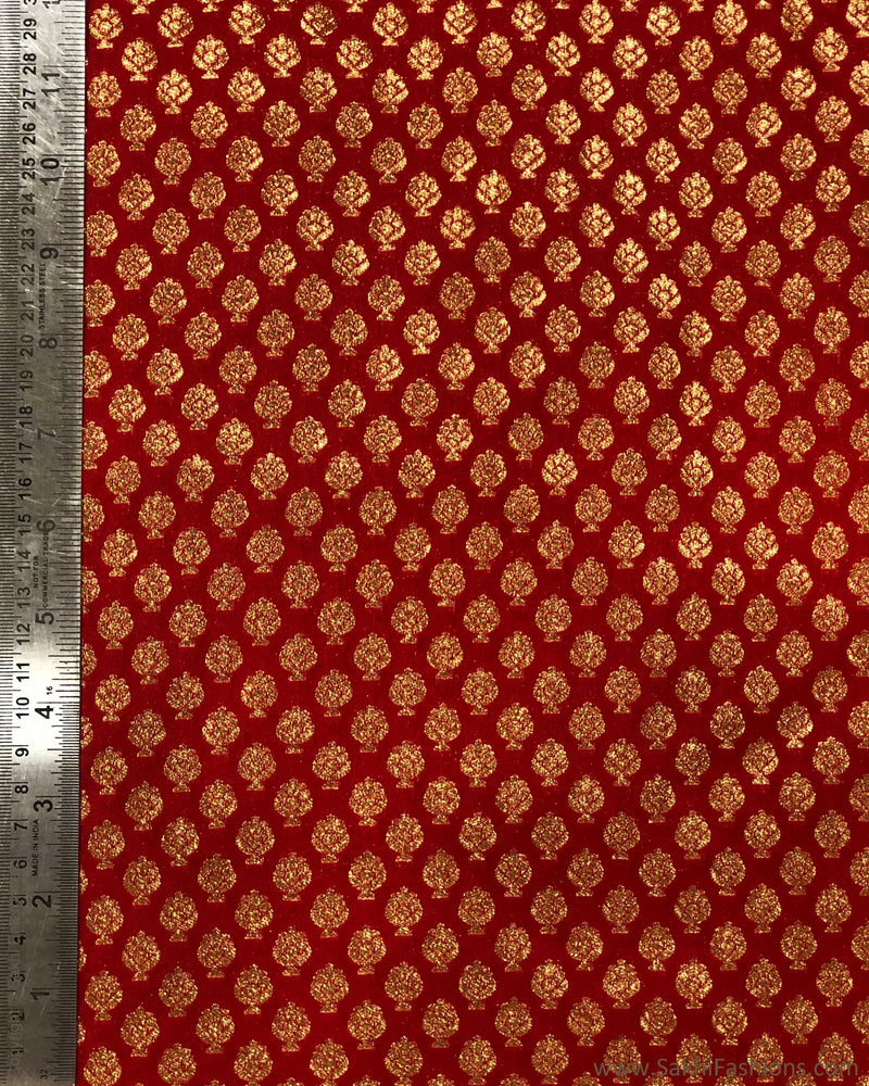 BL-F31013 Red Brocade Fabric