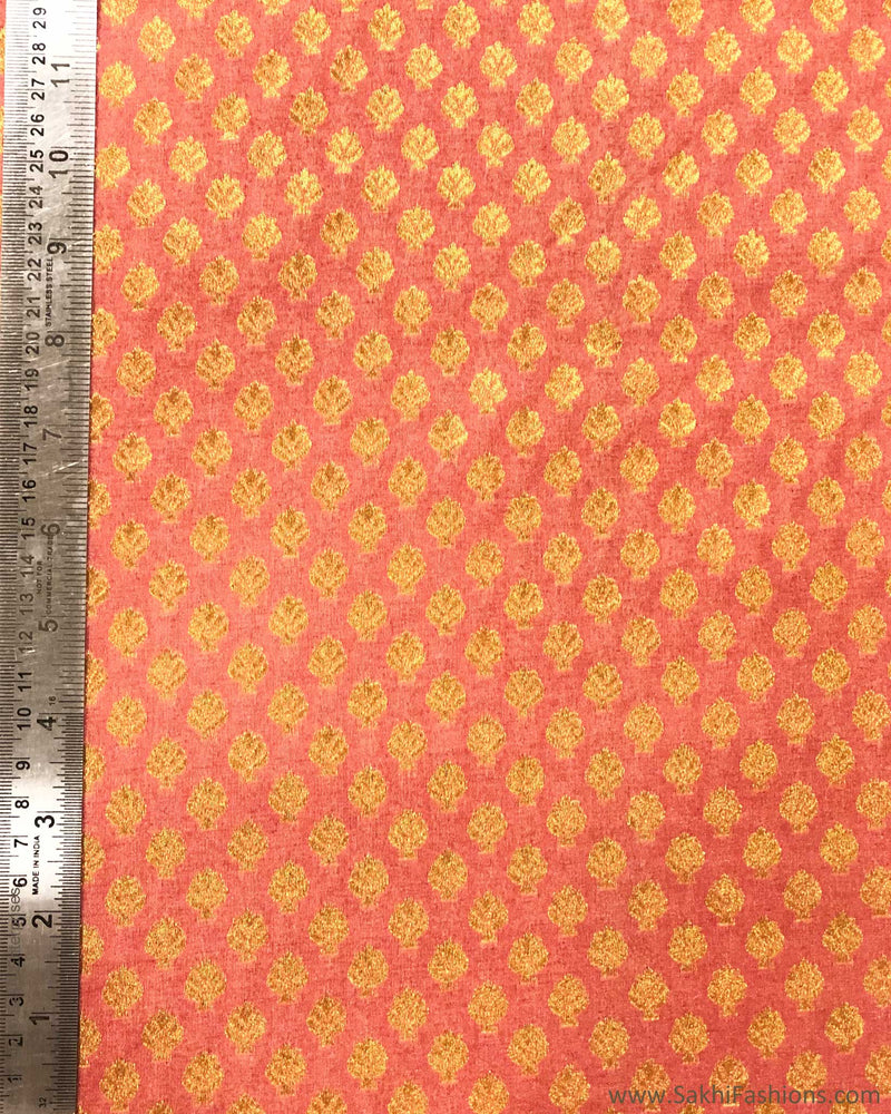 BL-F31016 Peach Brocade Fabric