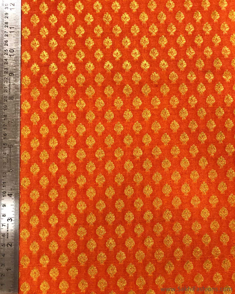 BL-F31015 Orange Brocade Fabric