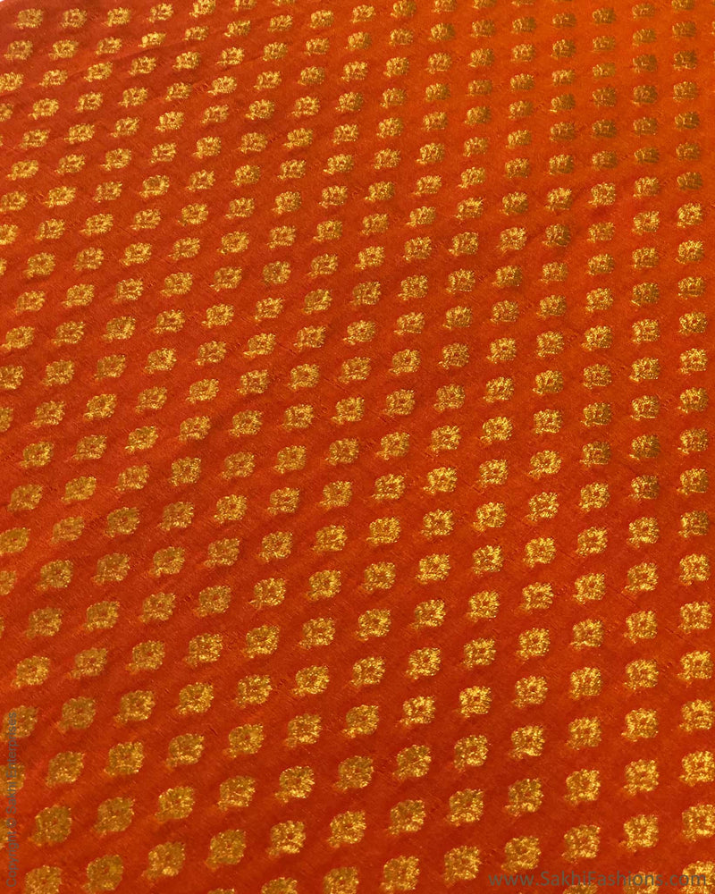 BL-F31015 Orange Brocade Fabric