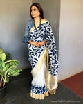 EE-S26013 Indigo Tissue Sari