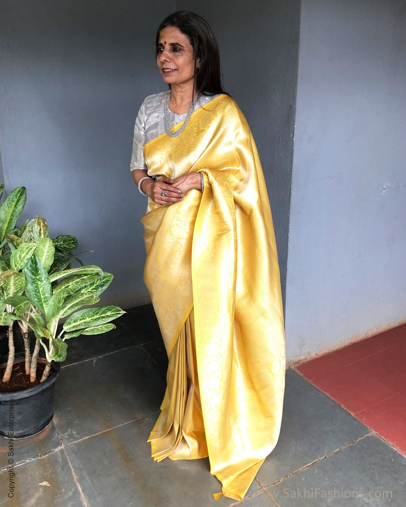 EE-S31300 Yellow Banarsi Saree