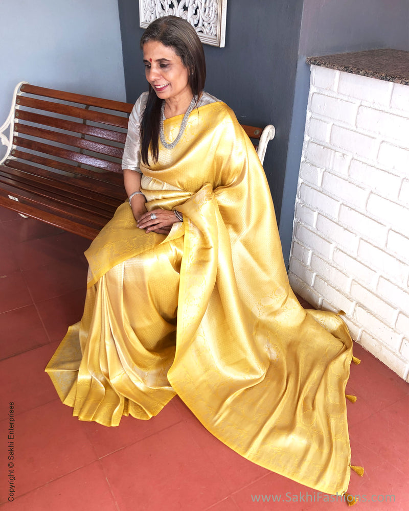 EE-S31300 Yellow Banarsi Saree