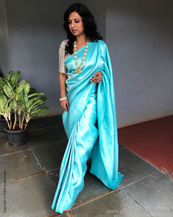EE-S31301 Blue Banarsi Saree
