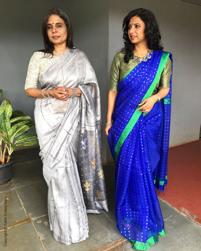 EE-S31167 Blue Green Kora Saree
