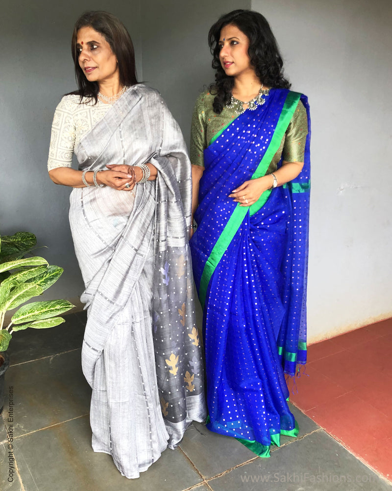 EE-S31167 Blue Green Kora Saree