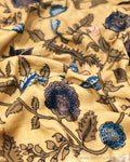 BL-F32017 Mustard Silk Kalamkari